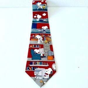 Vintage Peanuts/Snoopy “All In A Day” 100% Silk Made in USA Men’s Necktie EUC